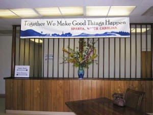 Banner at the First Annual Alleghany Empty Bowls Event